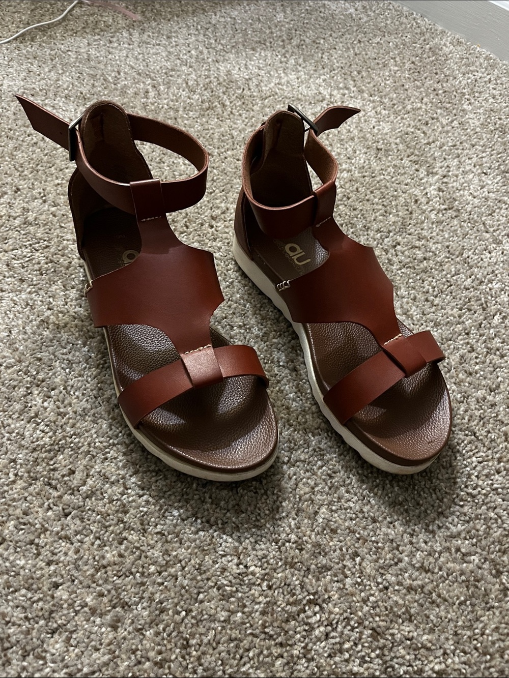 Women’s Brown Platform Ankle-Strap Sandals